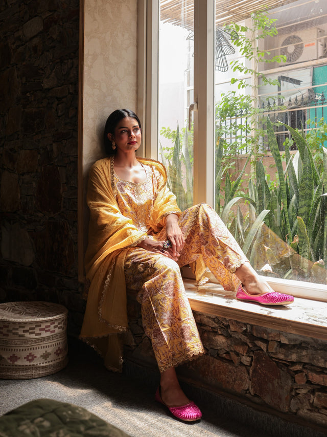 Nirali Yellow Kurta Set