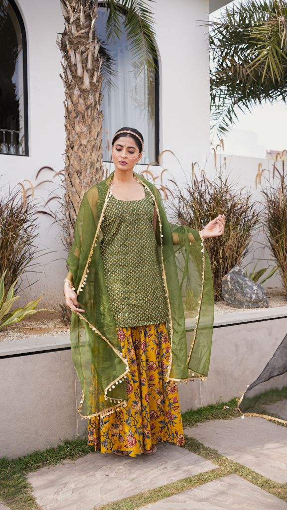 Samira Green Sharara Set