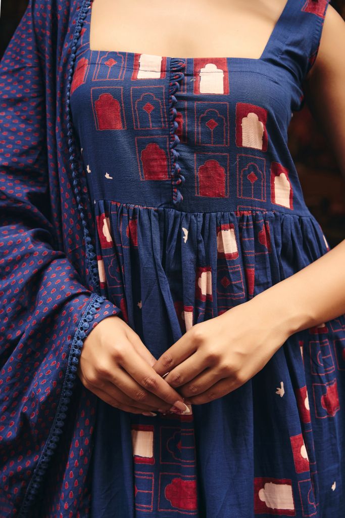 Bhumi Blue  Anarkali Set