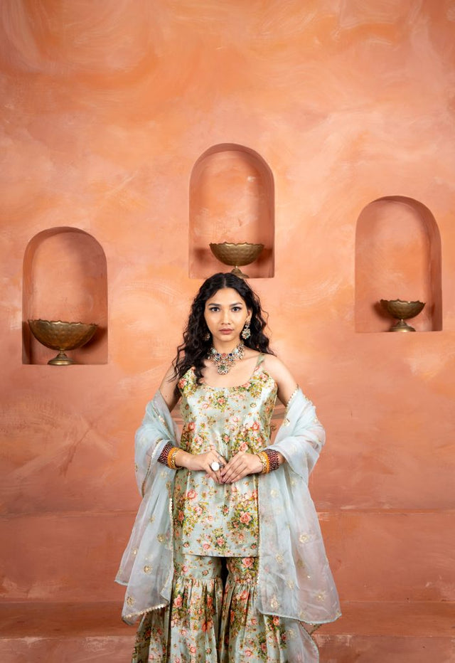 Nirali Grey Sharara Set