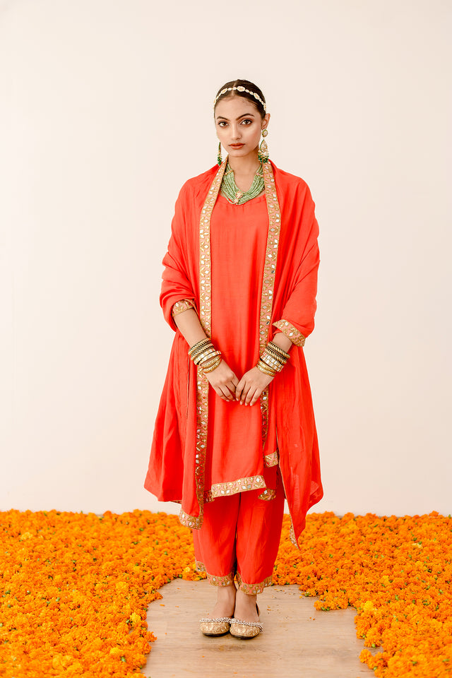 Kalista Orange Straight Set Gulabo Jaipur