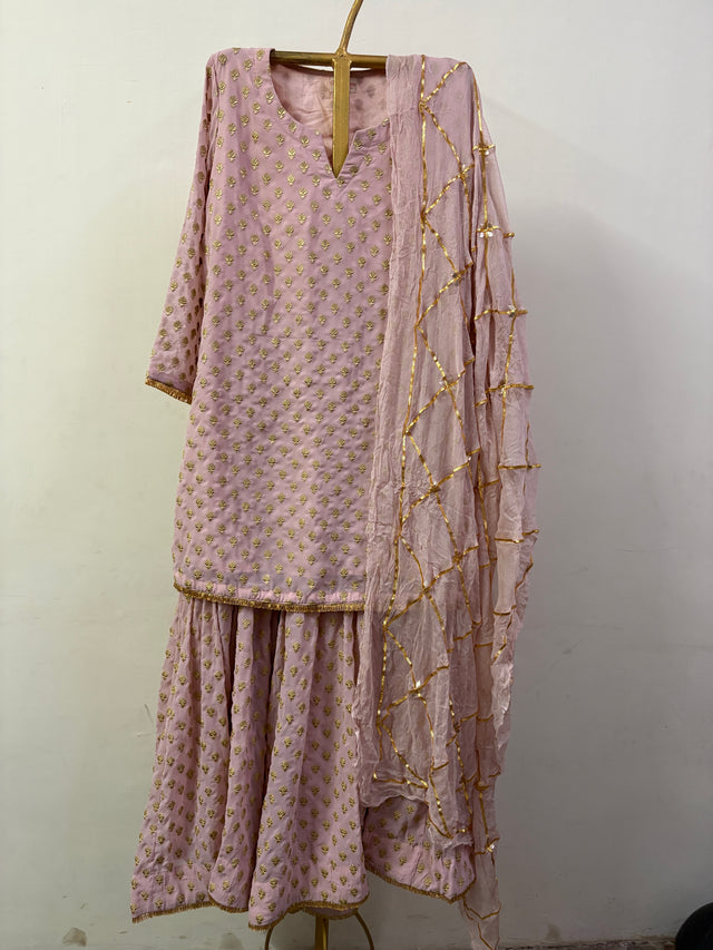 ZURI BABY PINK SHARARA SET