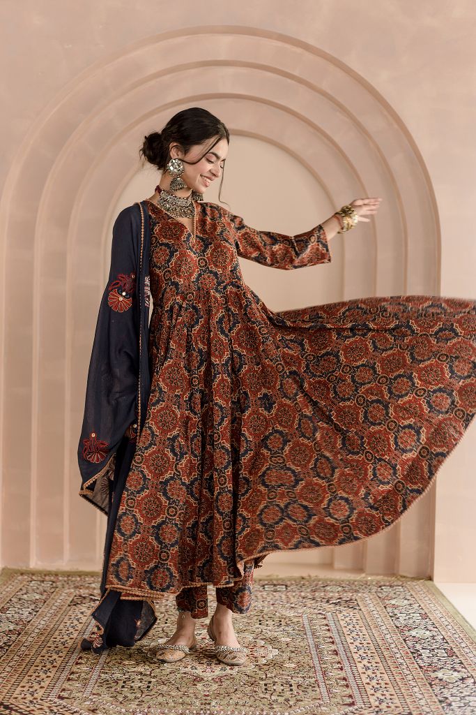 Shaila Indigo  Anarkali Set