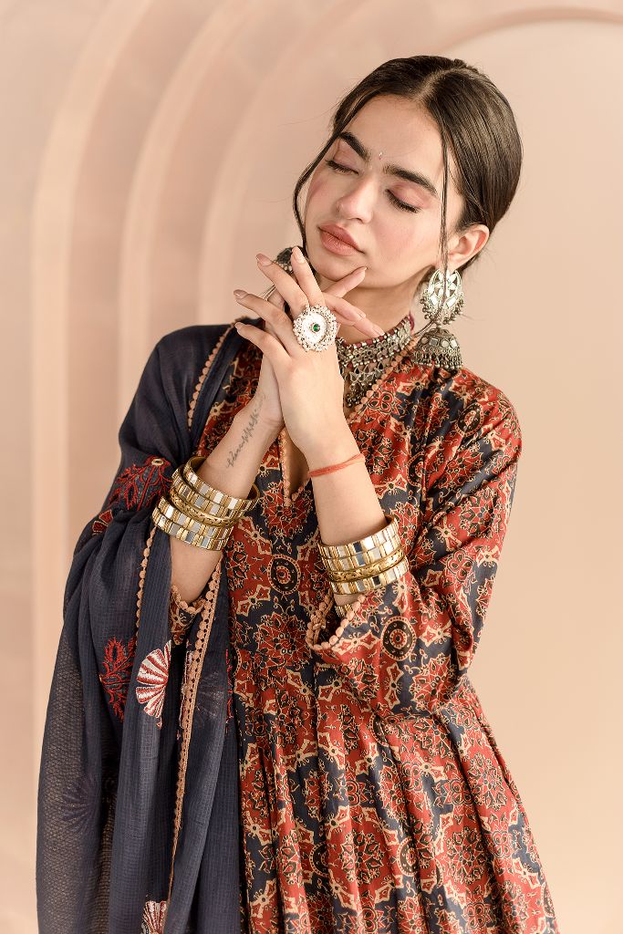 Shaila Indigo  Anarkali Set