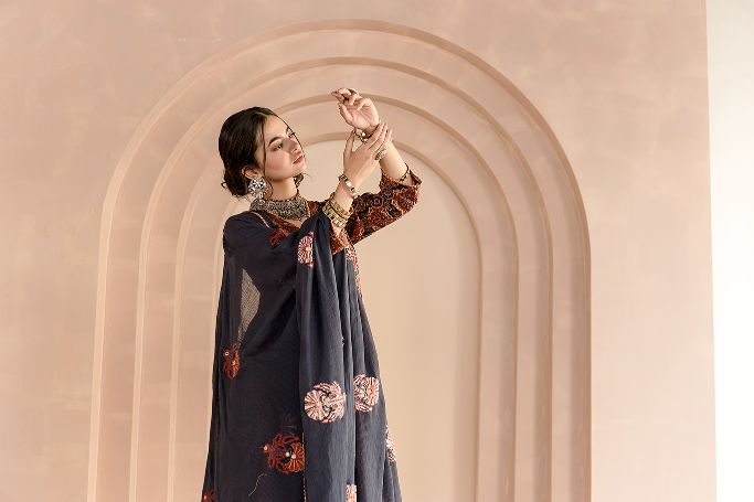 Shaila Indigo  Anarkali Set