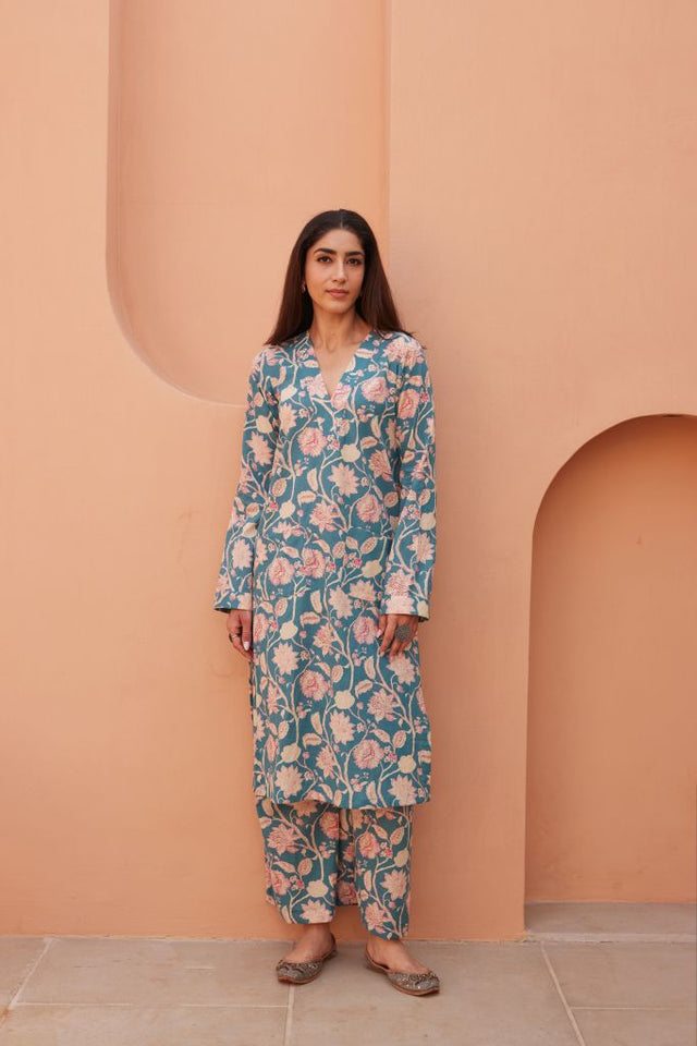 Aqil Blue Co-Ord Set Gulabo Jaipur