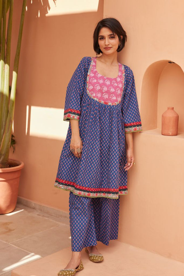 Fatun Blue Co-Ord Set Gulabo Jaipur