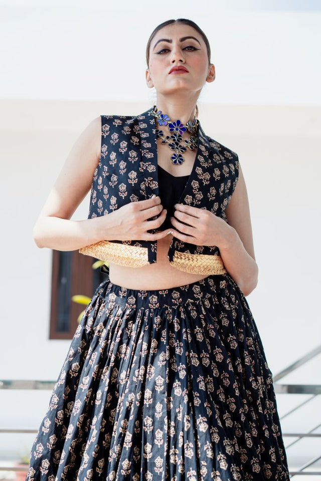 Navya Black Lehenga Gulabo Jaipur