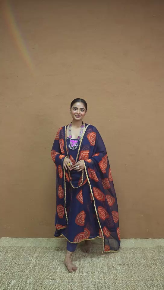 Arzu Blue Anarkali Set