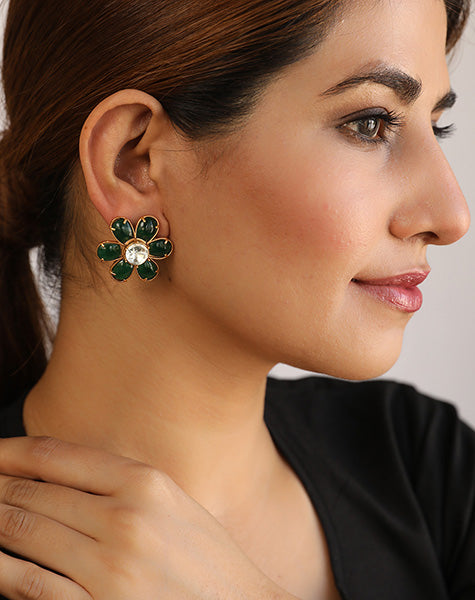 AARNA EMERALD EARRINGS SET Gulabo Jaipur