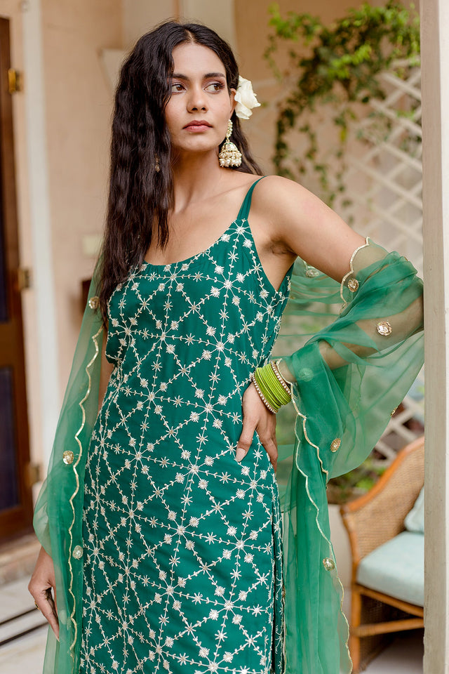 Alina Green Sharara Set