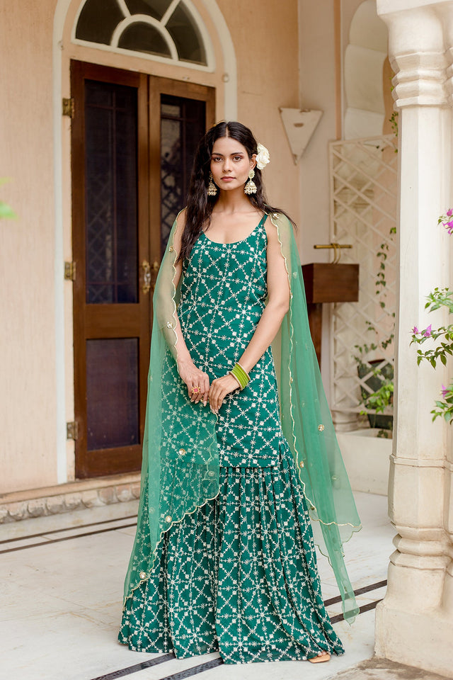 Alina Green Sharara Set