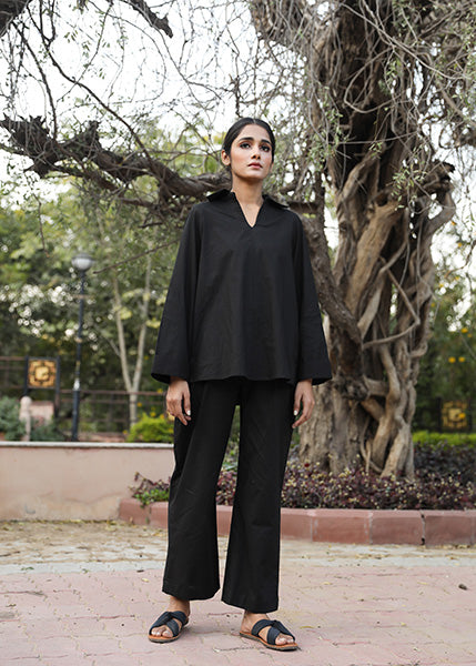 Ekta Black Cotton Top