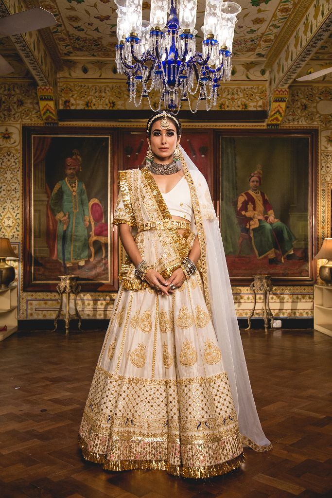 Gulnoor Ivory Lehenga Set