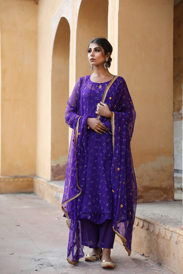 Gomti Purple Kurta Set