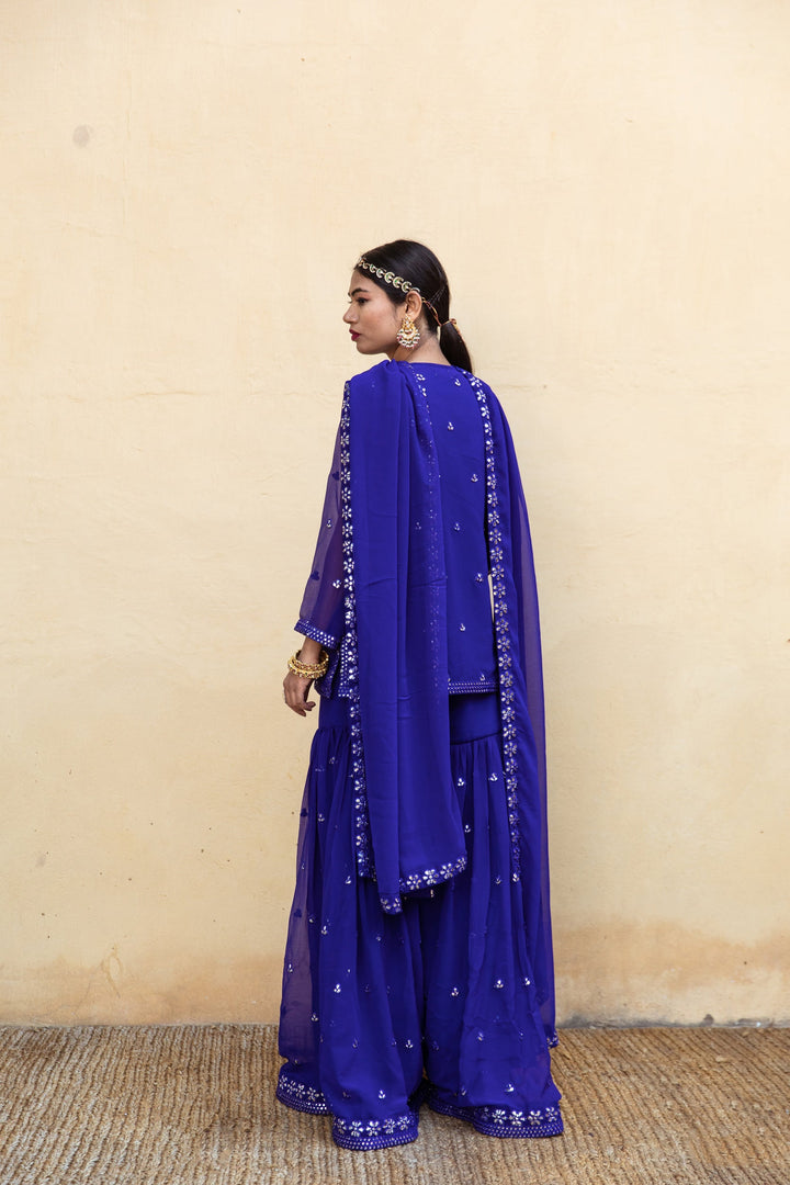 Hoor Blue Sharara Set Gulabo Jaipur