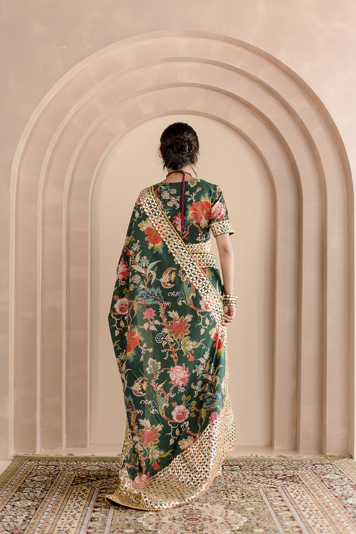 Gulbaagh Cotton Saree Kachi Patti Detailing In Border