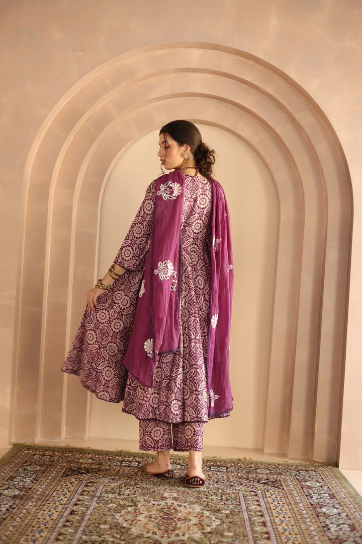 Shaila Purple Anarkali Set