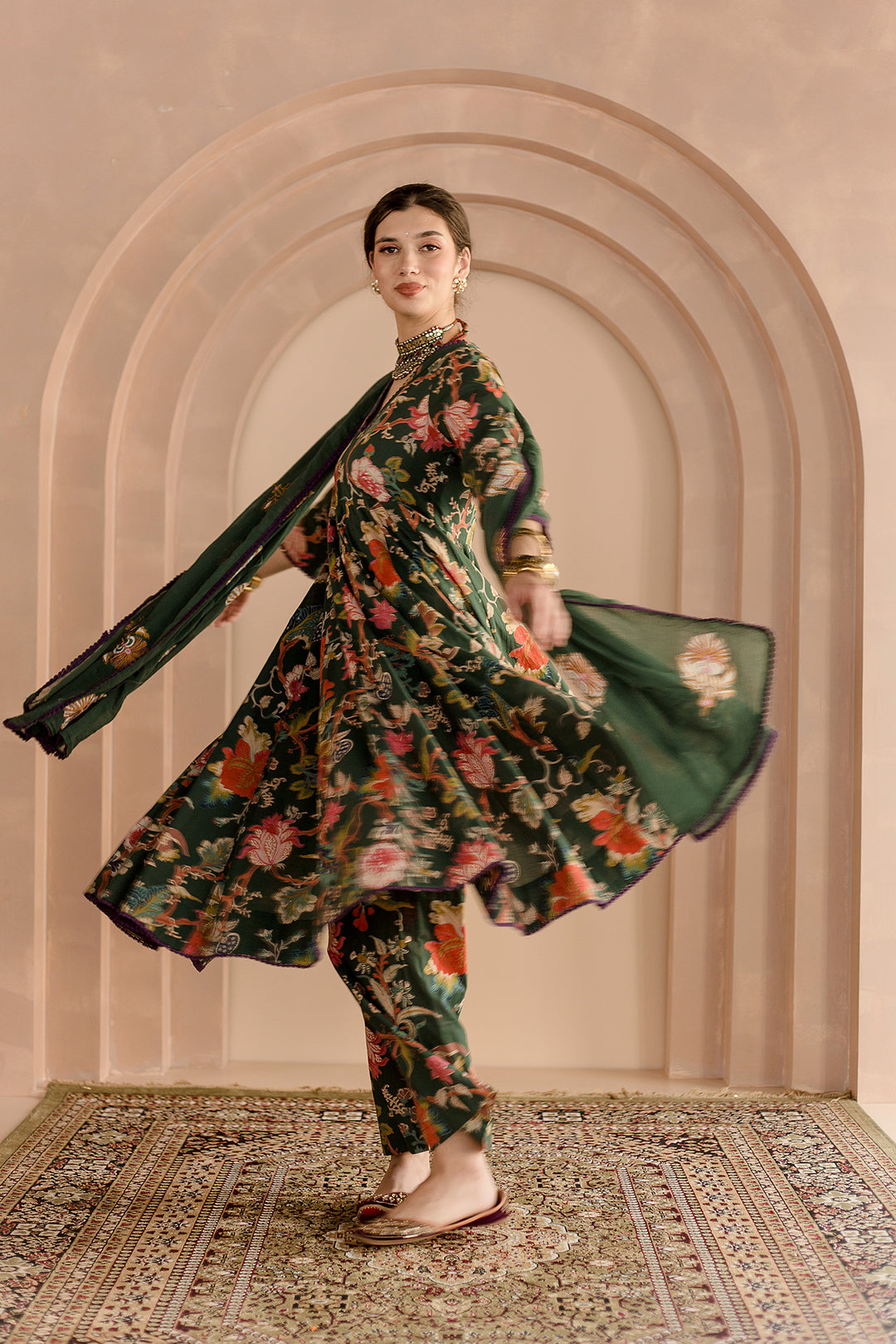 Shaila Green Anarkali Set