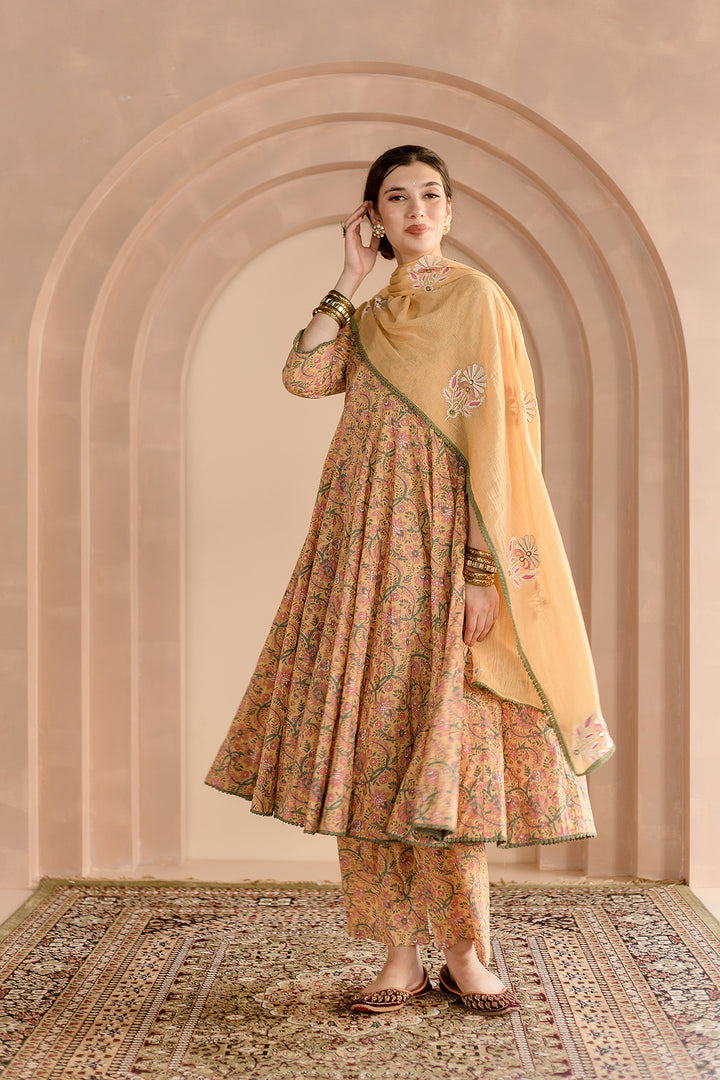 Shaila Yellow Anarkali Set