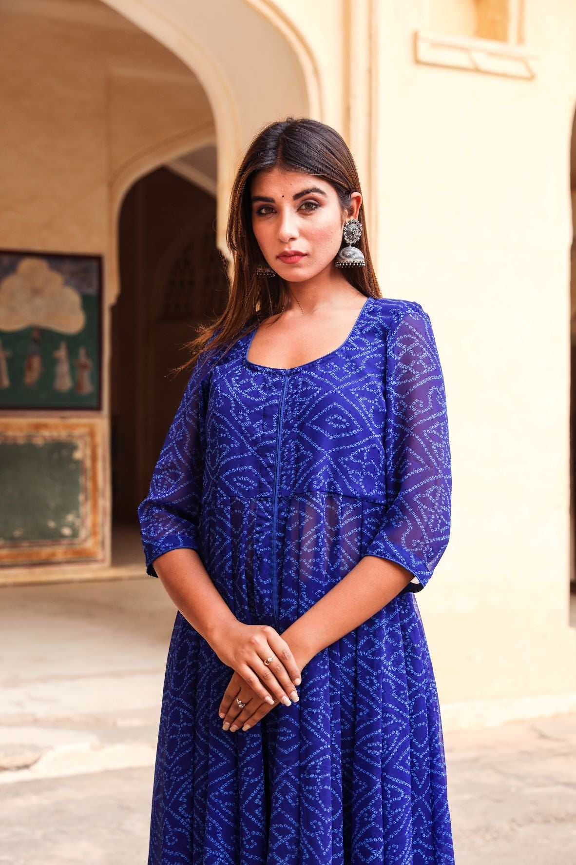 Janhvi BLue Anarkali Set L / BLue