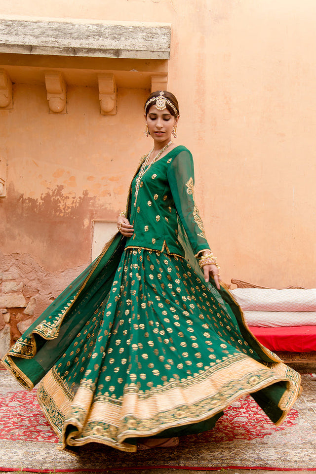 Rati Jaal Green Lehenga Set