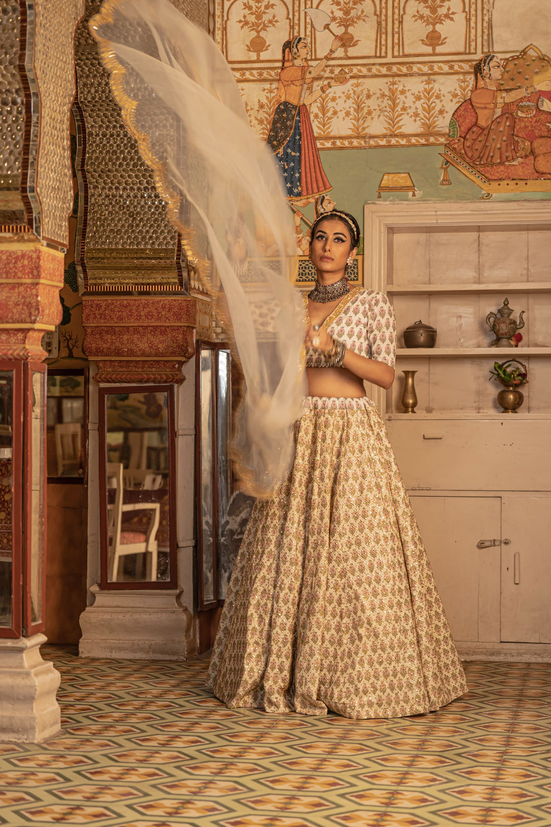 PARVEEN WHITE LEHENGA SET Gulabo Jaipur