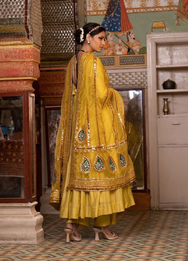 Shri Yellow Anarkali Set