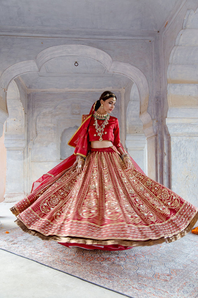 Tulsi Red Lehenga Set