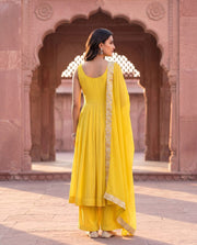 Nuri Yellow Flared Anarkali Set With Dupatta 3