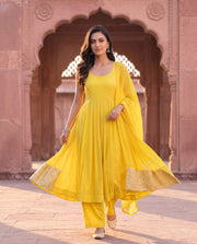 Nuri Yellow Flared Anarkali Set With Dupatta 1