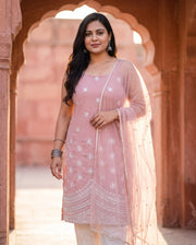 Dusty Pink Mirror Straight Set — kurta set, Gulabo Jaipur