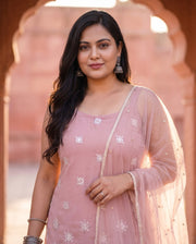 Dusty Pink Mirror Straight Set — kurta set, view 5 — Gulabo Jaipur