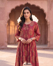 Rani Red Hand Block Print Midi Dress 4