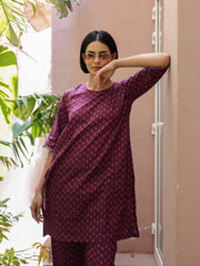 Misha Aubergine Pure Cotton Co-ord Set 4