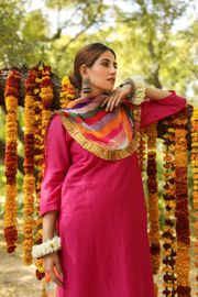 Hema Pink Silk Straight Set With Leheriya Dupatta 6