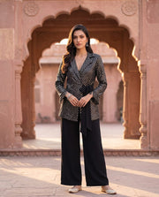Black Sequin Embroidered Blazer Co-ord Set 2