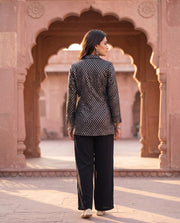 Black Sequin Embroidered Blazer Co-ord Set 3