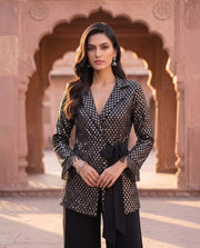 Black Sequin Embroidered Blazer Co-ord Set 4