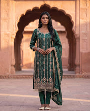 Rooprani Emerald Green Embroidered Kurta Set 2