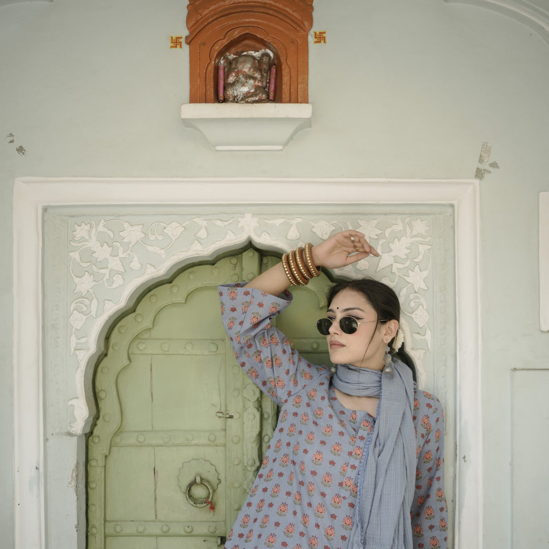 Rahat Blue Kurta Set