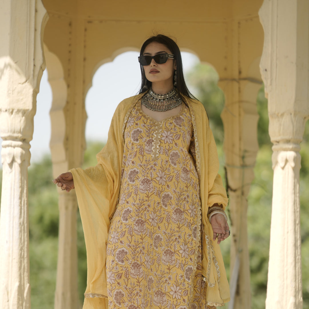 Nirali Yellow Kurta Set
