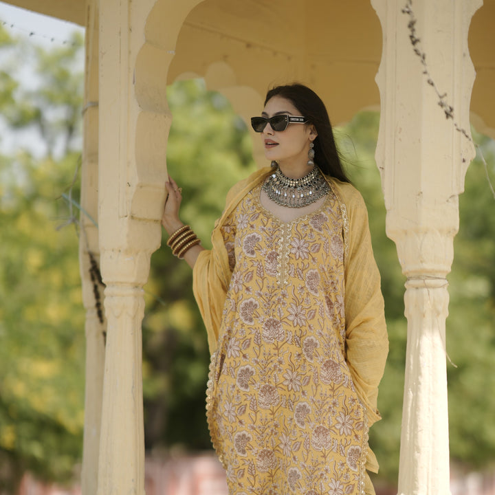 Nirali Yellow Kurta Set