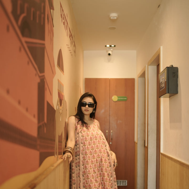 Amrit Sleeveless Peach Set