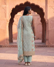 Rooprani Mint Embroidered Straight Kurta Set 3