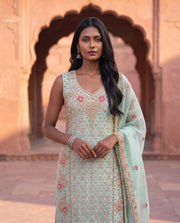 Rooprani Mint Embroidered Straight Kurta Set 4