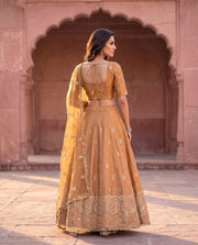 Devki Golden Embroidered Lehenga Set With Dupatta 3