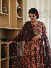 Arwa Brown  Anarkali Set 4