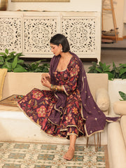 Shahi Purple Anarkali Set 1