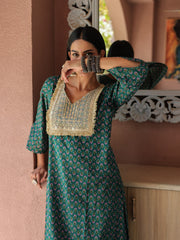 Fida Green Pure Cotton Kurta Suit Set 4